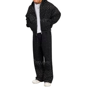 Nuevo Chándal de Invierno para Hombre al por Mayor, Estampado con Pedrería, de Alta Calidad, Diseño Lavado Ácido Ajustable, Totalmente Personalizado 100% - Product Image 3