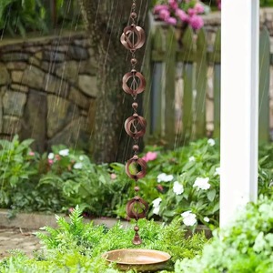 Chaîne de pluie en cuivre la plus vendue, conçue pour compléter la décoration extérieure et l'aménagement paysager de luxe - Product Image 2