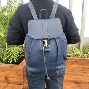Prix de gros grande capacité en cuir véritable pleine fleur pour hommes sac à dos à cordon mode portable sacs à dos de luxe pour unisexe - Product Image 2