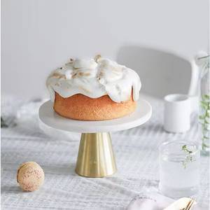 Support à gâteau rond en marbre avec base dorée pour desserts et pâtisseries, support à gâteau de luxe - Product Image 2