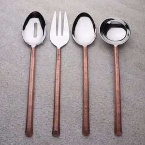 Ensemble de cuillères de service en bois, design minimaliste, finition mate, couverts durables pour la restauration - Product Image 6