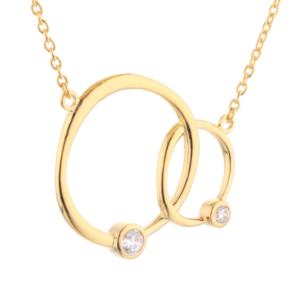 Collier pendentif cercle en argent sterling 925 Collier plaqué or Bijoux Chaîne pour femme - Product Image 2