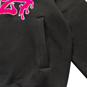 Custom Embroidered Streetwear <b>Black</b> <b>Zipper</b> Face <b>Hoodie</b> 100% Cotton Screen Print 400 Gsm Wholesale Full Zip Hoodies Best Quality - Product Image 5