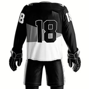 Ensemble de maillots de hockey sur glace personnalisés imprimés par sublimation, meilleure qualité, couleur unie, uniforme d'équipe pour homme et femme - Product Image 5