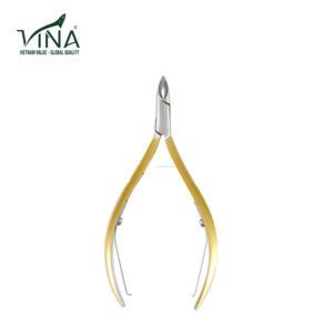 Pinza de cutículas de acero inoxidable de grado de salón Vina, de oro, de larga duración, ideal para técnicos de uñas y servicios de spa - Product Image 4