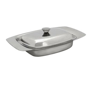 Beurrier vintage plaqué argent avec couvercle bombé et insert en verre, style moderne du milieu du siècle, pour la maison et la restauration hôtelière - Product Image 2