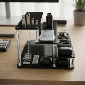 Organizador de Maquillaje Acrílico Moderno, Exhibidor con Estantes Desmontables, Transparente, para Productos de Belleza - Product Image 3