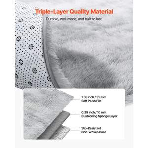 Alfombra Moderna para Decoración del Hogar, Estética, Gris Claro, 9x12 pies, Alfombra Interior de Felpa, Suave, Peluda, Antideslizante, Tie-Dye - Product Image 6