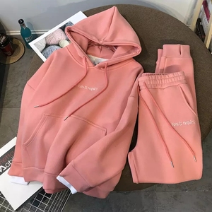 Hoodies for Woman,Wool Hoodie <b>Set</b> Winter Fleece Tracksuit <b>2</b> <b>Piece</b> <b>Women</b> <b>Set</b> Crop Top Oversize Hoodie <b>Women</b> Sweatshirt - Product Image 4