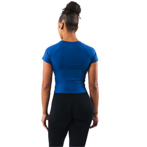 T-shirt court pour femme, manches courtes, coupe ajustée, tissu extensible, doux et léger, vêtements de sport décontractés pour tous les jours, vêtements de yoga et de gym - Product Image 4