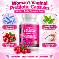 Capsules de Probiotiques pour Femmes Marque Blanche Canneberge D-Mannose Prébiotique Équilibre de la Flore Vaginale Supplément OEM ODM 60 Capsules