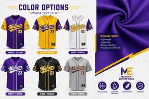 Premium Customized Printed Baseball Uniform Jersey for Button Front Moisture-Wicking Anti-Bacterial Polyester/Cotton Short - Product Image 4