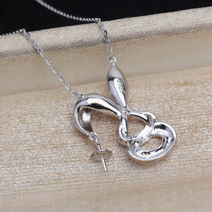 Collier pour femme en argent S925, motif lapin porte-bonheur, avec chaîne, pour fabrication DIY, avec pendentifs et breloques de mode pour perles de 6-8 mm, compatible avec la technique de goutte de colle dynamique - Product Image 4