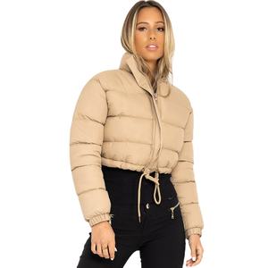 Comfortable Solid Color Wholesale Cropped Puffer Jacket Women Fashion Winter Warm Long Sleeves Casual Streetwear Oversized - Product Image 5