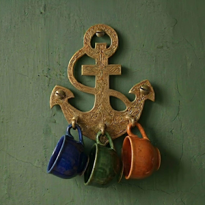 Crochet mural ancre vintage en laiton, décoration murale nautique pour manteaux, chapeaux, clés, serviettes, décoration marine pour la maison et le bureau, vente en gros - Product Image 2