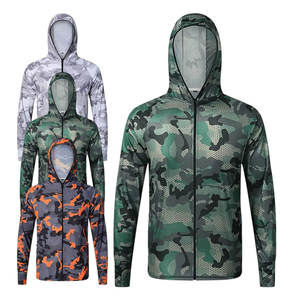 Sudadera con Capucha de Pesca con Estampado de Camuflaje, Protección UV, Chaqueta Ligera con Cremallera, Ropa Deportiva de Verano para Exteriores, Venta al por Mayor, Pedido a Granel - Product Image 1