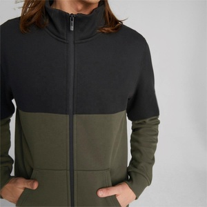 Chándal con bloques de color para hombre, sudadera con cuello alto y cremallera completa, con bolsillos laterales y pantalones a juego, ropa informal de otoño - Product Image 2