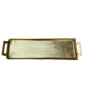 Luxury Bright Silver Oval Hammered Metal Accent <b>Plate</b> Cutout <b>Side</b> Handles Keys Storage Tray Home Living Room Decor - Product Image 6