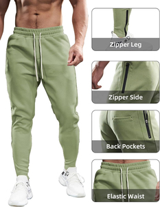 Pantalon de jogging décontracté pour homme, respirant, en mélange de coton, coupe ajustée, taille élastique, idéal pour la gym et le quotidien - Product Image 1