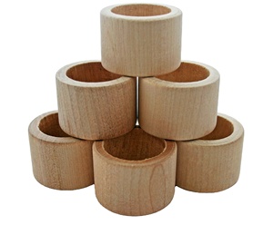 ที่ใส่แหวนผ้าเช็ดปากทำจากไม้รูปทรงหกเหลี่ยมไม่ขัดเงาของมะม่วง - Product Image 1