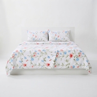 Parure de lit Morning Garden et 2 taies d'oreiller, ensemble classique 100% coton 150 fils/cm², qualité A, toutes saisons