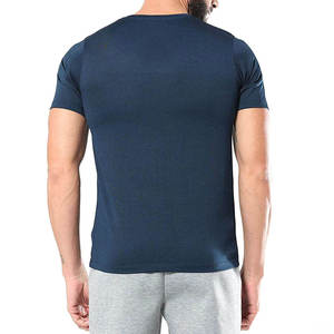 Camiseta Deportiva Personalizada para Hombre, Tejida, Color Azul Marino |   Camiseta Deportiva de Cuello Redondo, Corte Regular, Transpirable, de Poliéster de Secado Rápido - Product Image 3
