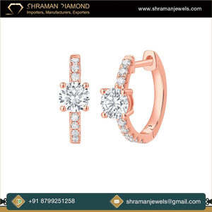 Luxury 925 Sterling <b>Silver</b> Gold Plated Mini <b>Hoop</b> <b>Earrings</b> Women High Quality Custom Lab Grown Diamond Engagement Party Weddings - Product Image 5