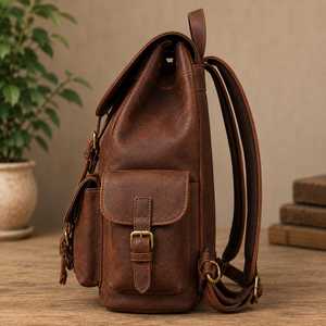 Wholesale Custom Genuine <b>Leather</b> Backpack <b>Mens</b> Laptop <b>Bag</b> Luxury Real <b>Leather</b> Rucksack Waterproof <b>Travel</b> <b>Bag</b> LBK-0142 - Product Image 3