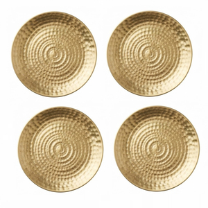 Bulk Heat Resistant Stainless Steel <b>Coasters</b> <b>Silver</b> Dot Hammered Metal Drink Cup Mat Set For Restaurant Hotel And Home Decor - Product Image 6