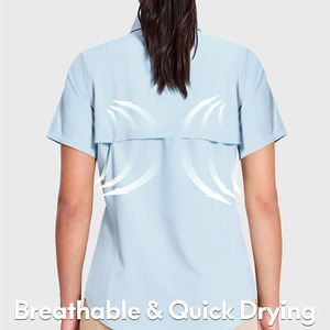 Camisa de Pesca de Manga Larga con Botones, Protección Solar UPF 50, de Secado Rápido, Anti-UV, Marca Personalizada OEM, Camisas de Pesca Columbia para Hombre - Product Image 2