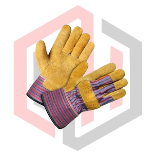 Sheep Leather Fabric Work Gloves Tear Resistant Breathable Anti-static Leather Palm <b>Fire</b> Fighting Anti-Impact Anti-Cut Anti-Heat - Product Image 2