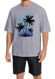 T-shirt décontracté pour homme, 100 % coton, col rond, épaules tombantes, imprimé, coupe oversize, best-seller OEM, provenance du Bangladesh - Product Image 5