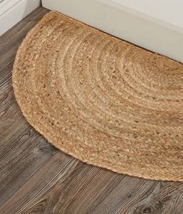 Alfombras y Tapetes de Yute Semicirculares de Estilo Moderno y Ecológicos, Hechos a Máquina, con Diseño Floral para Sala de Estar y Entrada - Product Image 2