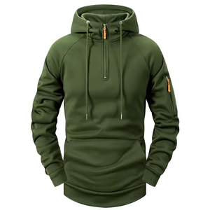 Nuevo Diseño Otoño Invierno Sudadera con Capucha Unisex Personalizada 100% Algodón Moda Casual Deportiva Retro Manga Larga con Cierre y Múltiples Bolsillos - Product Image 4