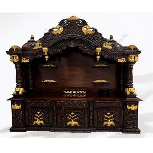 Templo de Pooja Indio Grande, Precios de Fábrica, Diseño de Templo Tallado a Mano, Templo de Pooja Tradicional de Madera de Teca Duradera para el Hogar, Diseños de Templos de Pooja en EE. UU. - Product Image 1
