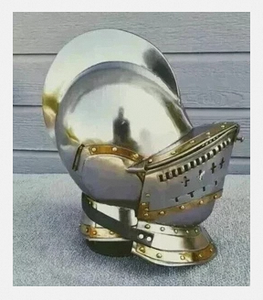 Casque de Burgonet Médiéval en Acier Poli, Réplique Artisanale pour Collection, Coiffe de Costume Ronde pour Halloween, Noël, Pâques - Product Image 3