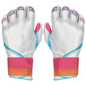 Gants de frappeur de baseball en cuir sur mesure de qualité supérieure, respirants, confortables, couleur personnalisée, fermeture auto-agrippante - Product Image 1