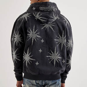 Fournisseur de sweats à capuche en strass OEM, sweat à capuche de haute qualité avec décoration en pierres de cristal, idéal pour les marques de vêtements à étiquette privée - Product Image 3