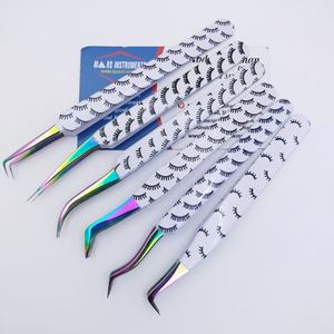 Pince à épiler en acier inoxydable Rainbow Tip Extension de cils Impression de cils - Product Image 1