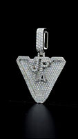 Pendentif triangle diamant personnalisé en argent 925, style hip-hop, bijoux pour rappeurs, coupe brillante ronde, certifié IGI
