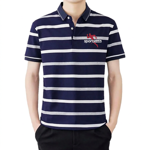 Camiseta Polo de Manga Corta para Hombre Sportscode, Cuello con Rayas Teñidas, Botones, Estilo Casual Elegante - Product Image 5