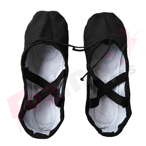 Chaussons de ballet souples pour femmes, dessus en toile et satin, semelle extérieure en cuir véritable, talon plat, doublure en coton, en promotion. - Product Image 5