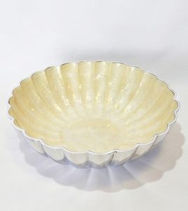 Bol rond profond en aluminium émaillé ivoire de forme moderne de qualité supérieure pour la maison et la cuisine, les fêtes et les cadeaux - Product Image 2