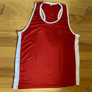 Red Boxing Uniform Set Sleeveless Tank Top and Shorts Unisex Breathable Polyester Training Gear for Adults 2026 OPM - Product Image 2