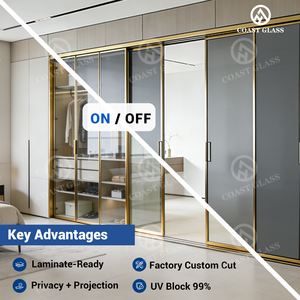 <span class=keywords><strong>Film</strong></span> intelligent PDLC <span class=keywords><strong>pour</strong></span> verre - Design décoratif moderne, couleurs personnalisables <span class=keywords><strong>pour</strong></span> meubles, armoires, casiers à vin, portes vitrées et fenêtres - Product Image 4