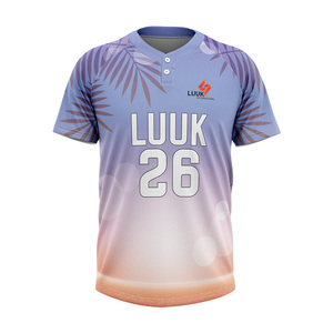 Camiseta de Béisbol Sublimada Personalizada al por Mayor con 2 Botones, Uniforme Deportivo Transpirable para Equipo de Béisbol - Product Image 2