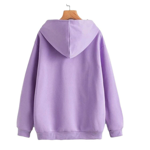 Sudadera con Capucha Extra Grande para Mujer, Color Morado Sólido, Tejido de Algodón Transpirable, con Bolsillos, Ropa de Invierno - Product Image 2