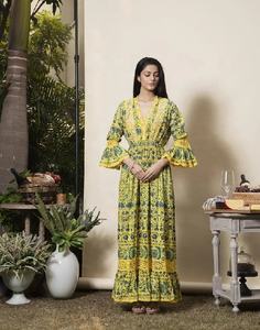 Diseñador indio hecho a mano verano mano bloque estampado vestido mujeres estampado algodón largo Maxi vestido para fiesta de verano - Product Image 1