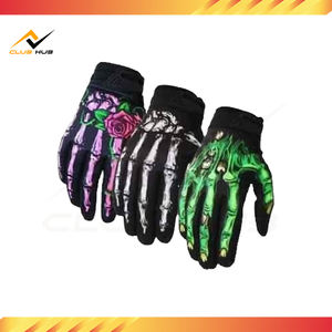 Guantes de Motociclismo de Cuero Transpirables y Cálidos Antideslizantes para Verano, con Pantalla Táctil, Diseño Festival Rose Ghost Claw Cross, Directo de Fábrica - Product Image 3