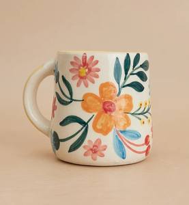 ชุดแก้วกาแฟเซรามิคลายดอกไม้สุดหรู พร้อมลายพิมพ์สีสันสดใส เคลือบเงา ด้ามจับถนัดมือ ดีไซน์พร้อมเป็นของขวัญ - Product Image 4